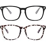 livho 2 Pack Blue Light Blocking Glasses, Computer Reading/Gaming/TV/Phones Glasses for Women Men,Anti Eyestrain & UV Glare (