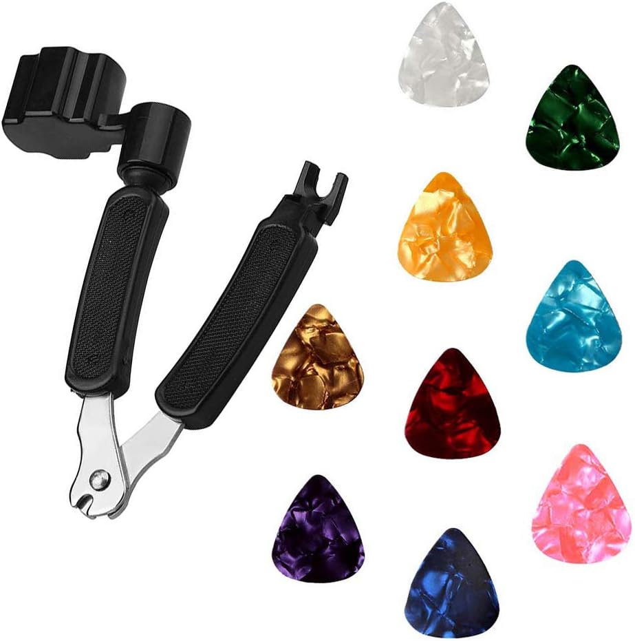 10Pcs Guitar Winder String Winder and Cutter 3In1 Multifunctional