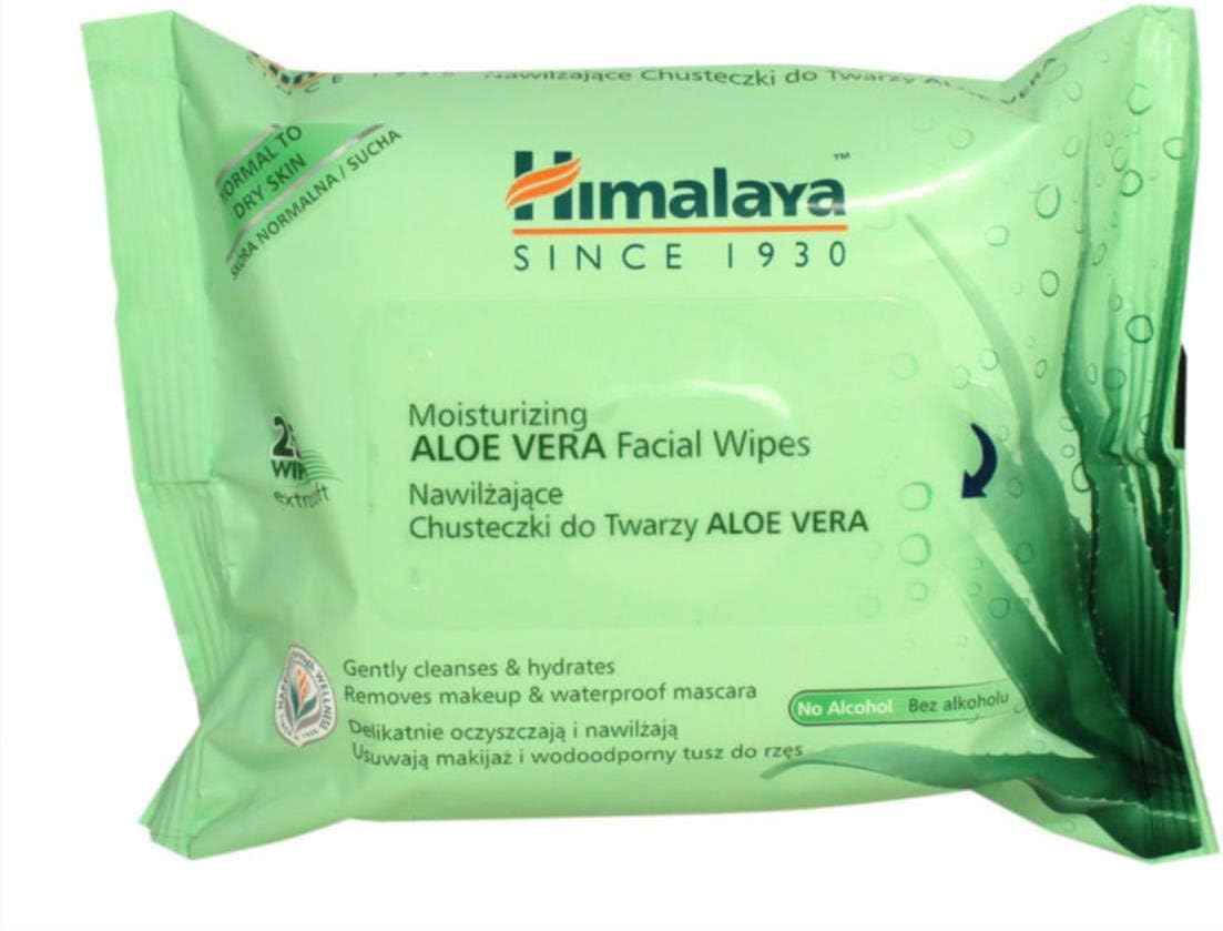 Himalaya Moisturizing Aloe Vera Facial Wipes, 25's Buy Online at Best
