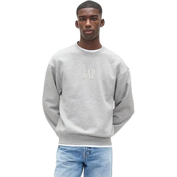 GAP mens Logo Fleece Crew Sweatshirt Dazzling Blue 183949Tc