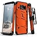 ZIZO Bolt Series Samsung Galaxy S8 Case Military Grade Drop Tested with Tempered Glass Screen Protector, Holster Orange Black