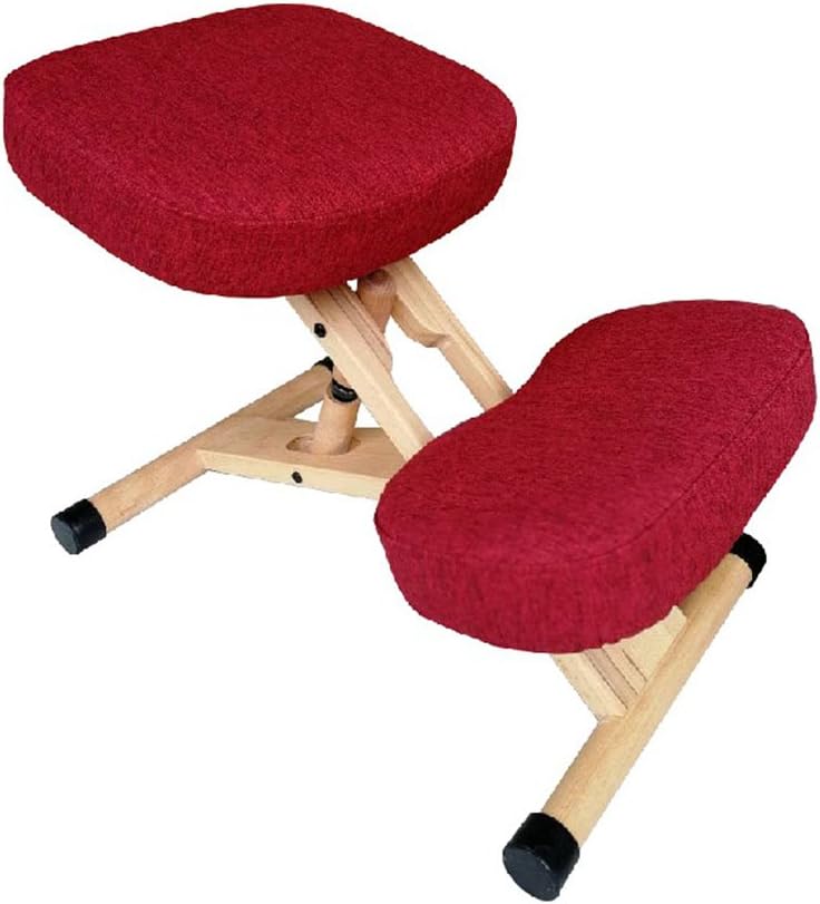 LVZAIXI Linen Cloth + Sponge Cushion Ergonomic Kneeling Chair Solid Wood Can Lift Study Chair Correction Posture Writing Chair Student Chair Household Correction Computer Chair Children Learn Chairs V