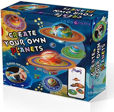 SadoCrafts Create Your Own Planets - Fun Interactive Educational DIY Painting Craft Kit for Kids