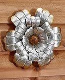The Lakeside Collection Large Metal Wall Flower - Galvanized Decor with Rustic, Farmhouse Style - Daisy