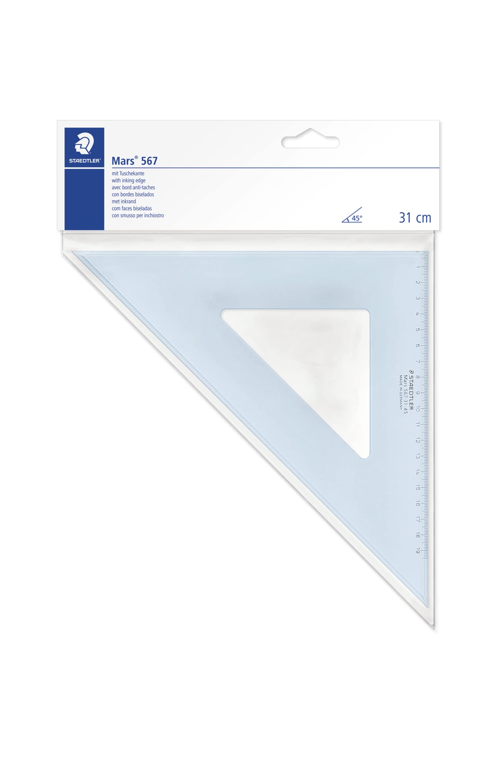 Staedtler Mars 567 31-45 Set Square 32 cm 45/45 Degree - Blue