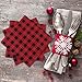 Aneco 80 Pack Red and Black Plaid Papers Napkins Luncheon Napkins for Wedding, Party, Birthday, Dinner, Lunch with 3 Layers, 6.5 by 6.5 Inches