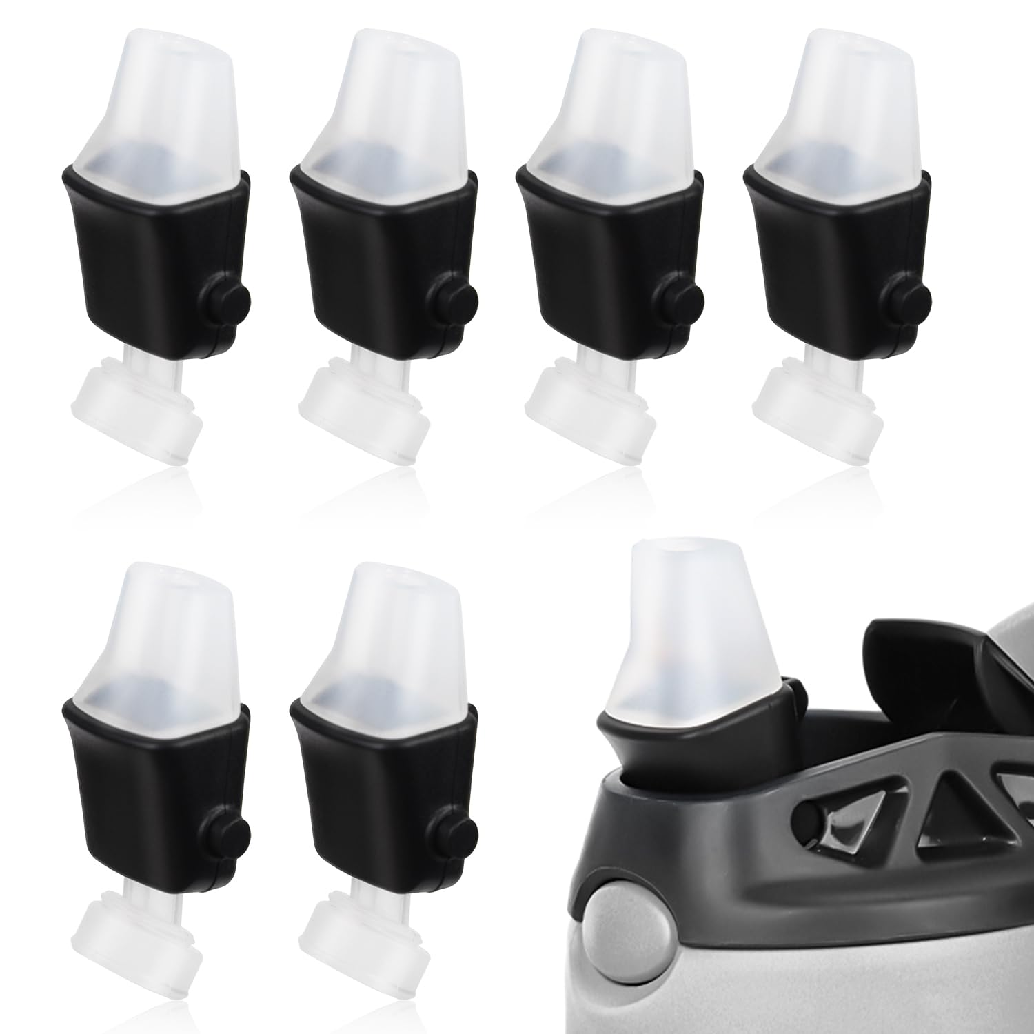 PEUTIER 6pcs Replacement Spout for Contigo Aubrey, Silicone Water Bottle Mouthpiece Replacement Lid Parts Mouth Piece Accessories for Contigo Water Bottle 14oz/20oz for Kids (Spout Only)
