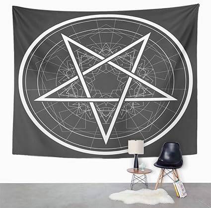 Amazon Com Emvency Tapestry Artwork Wall Hanging Satan Baphomet