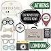 World Awaits - Travel Party Photo Booth Props Kit - 20 Count