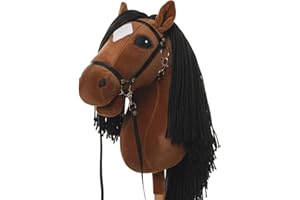 WALIKI Premium Stick Horse for Kids, Teens & Adults | 30” Plush Hobby Horse with Wooden Handle | Pretend Play Cowboy & Cowgirl Pony | Hobby Horse Competition Toy