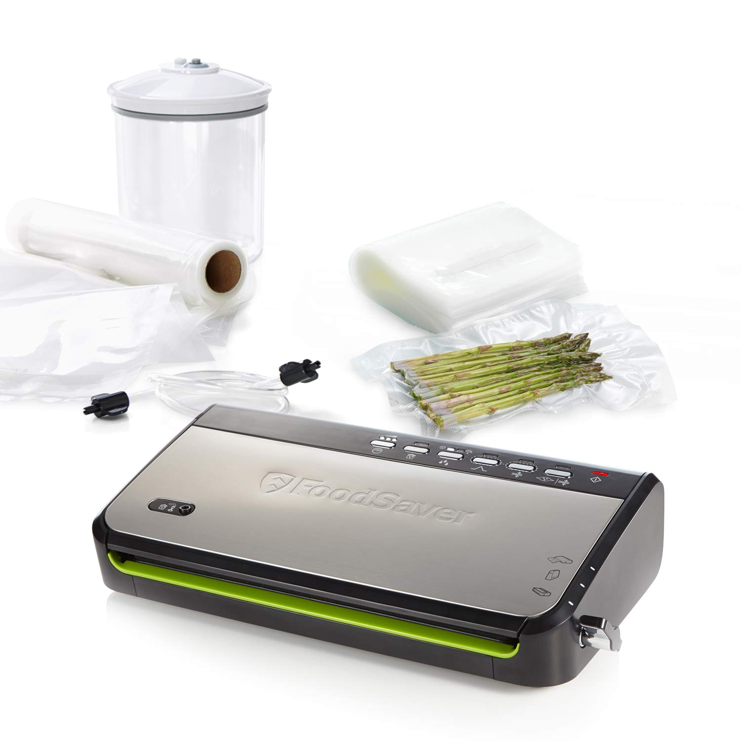 Foodsaver Food Vacuum Sealer Machine with Integrated Roll Storage, Bag