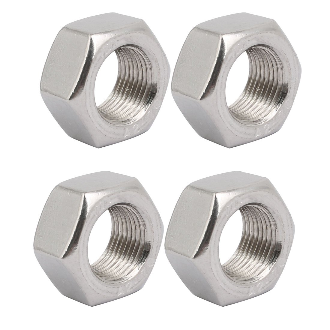 Sourcingmap Hex Nuts, M18x1.5 UNF 304 Stainless Steel Thread Hexagon Nut 4pcs