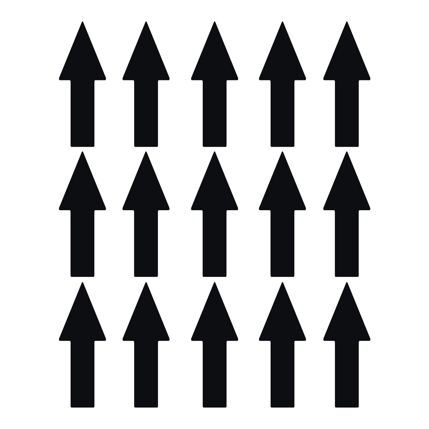 LiteMark Arrow Stickers Durable Gloss Black Decal - Ideal for Floors, Signs, Walls, Smooth Surfaces in Office, School, Warehouse, Industrial Setting (Pack of 15 Arrows)