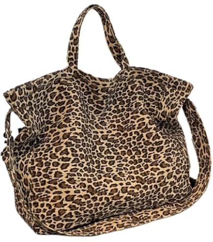バッグ LEOPARD PATTERNED CORDUROY SHOULDER BAG Amazon.com: Tote Bag for Women,Leopard Print Corduroy Handbag