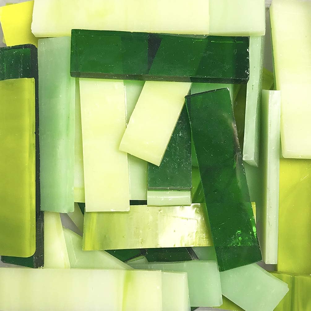 1KG Green Mosaic Tiles Mosaic Glass Pieces for Home