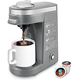 CHULUX Single Serve Coffee Maker for K Pod Capsule, One Cup Coffee Machine, One Buttoon Operation, Gray