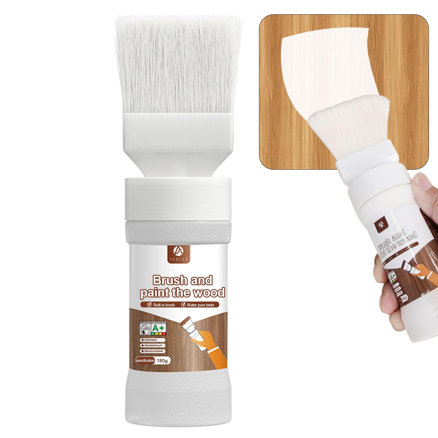 Photo 1 of Anirun Wood Touch-Up 2-in-1 Brush and Paint Pen - 6.35 oz Quick-Dry Repair Kit for Doors, Cabinets, Furniture and Metal Surfaces(White)