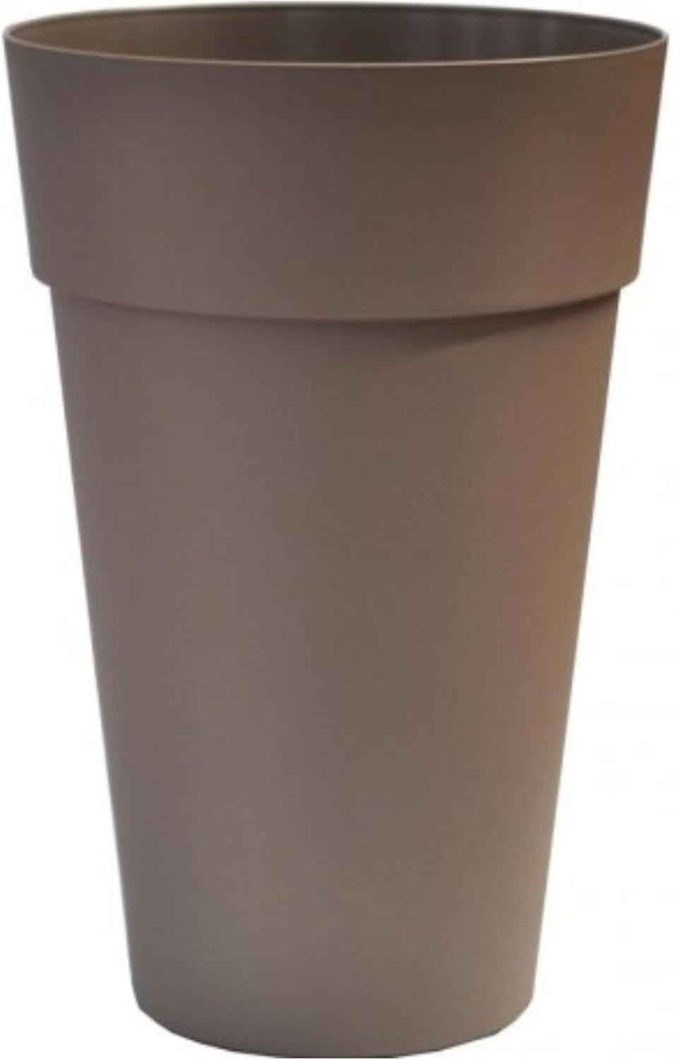 Vasar Houston Pot/cachePot conique haut avec bandeau Color Taupe Mat