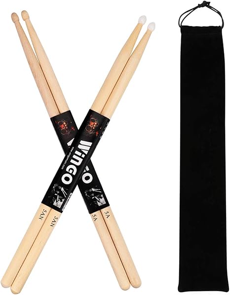 Drum Sticks with Wood Tips or Nylon Tips