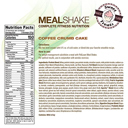 Fit & Lean Meal Shake Meal Replacement with Protein, Fiber, Probiotics
