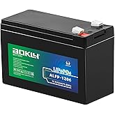 A AOKLY 12V 6Ah LiFePO4 Battery, Rechargeable 6AMS Deep Cycle Lithium Iron Battery for Fish Finder, UPS,Kids Ride On Toys