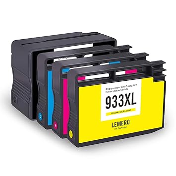 4 LEMERO Kompatibel Druckerpatronen für HP 932XL 933XL für HP Officejet 6100 6600 6700 7110 7510 7512 7610 7612 Drucker (Schw