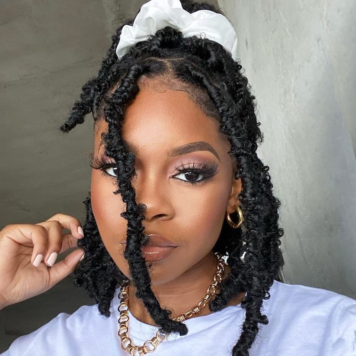 Leeven 12 Inch Butterfly Faux Locs Crochet Hair 6 Packs Pre Looped Distressed Locs Hair Synthetic Crochet Braids Hair Extensions Natural Distressed Locs Crochet Hair 1B# — image 1