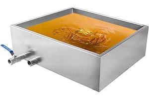 Marada Maple Syrup Evaporator Pan vbenlem Maple Syrup Boiling pan 304 Stainless Steel with One Valve Two Interfaces (24" L * 24" W * 6" H)