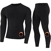 Runhit Mens Thermal Underwear Set Fleece Lined Long Johns Base Layer Top Bottom Cold Weather Gear for Hunting Running Skiing