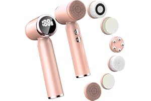 ATIDIE Facial Cleansing Brush,6 in 1 Electric Face Scrubber Facial Spin Rechargable IPX6 Waterproof Face Scrubber with 6 Brush Heads,3 Speeds Suitable Oily Dry Sensitive Skin Women & Men for Deep Cleansing