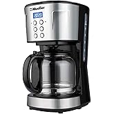 Mueller Ultra Coffee Maker, Programmable 12-Cup Machine, Multiple Brew Strength, Keep Warm