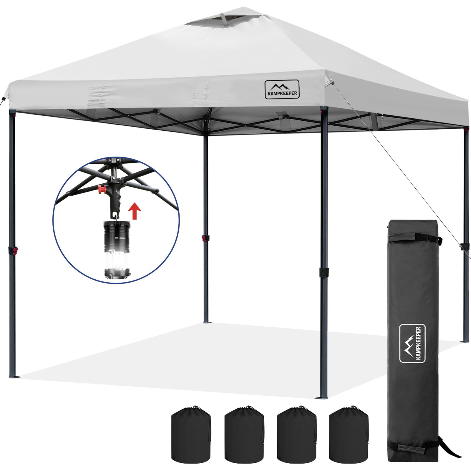 Photo 1 of (used)(incomplete) KAMPKEEPER One Person Setup 10x10 Pop up Canopy Tent, Instant Portable Canopy, One Push Outdoor Canopy 