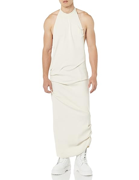 MAISON BLANCHE ALL GENDER PLEATED RIB DRESS, COCONUT MILK, 5