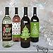 Big Dot of Happiness Rustic Joy - Holiday and Christmas Party Decorations for Women and Men - Wine Bottle Label Stickers - Set of 4