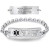 Divoti Custom Engraved Medical Alert Bracelets for Women, Stainless Steel Medical Bracelet, Medical ID Bracelet w/Free Engrav