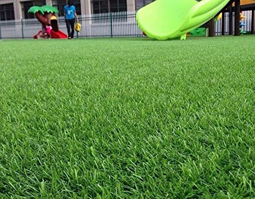 Synturfmats Premium Indoor/Outdoor Green Artificial Grass Rug - Decorative Synthetic Turf Runner Rugs Carpet with Drainage Holes, Two-Tone Green 1.2in Blades (4'x6') - Thumbnail 7