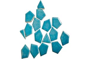 SMAYT YI Light Blue Ceramic Tiles Mosaic Tiles for Crafts, Colorful Large Sizes Shape Mosaic Art Making Supplies for Bathroom Flower Pot Outdoor Tables Coasters - 200g