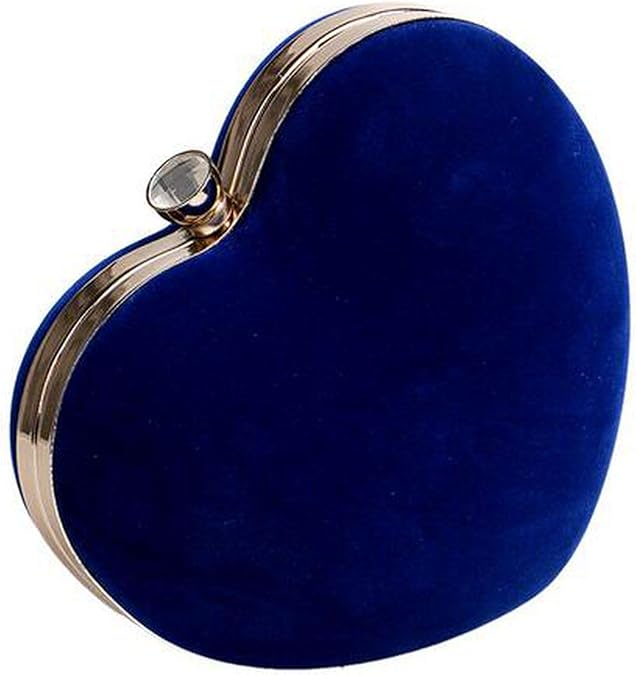 Heart Shaped Women Evening Bags Chain Shoulder Purse Daily Party Wedding Clutch, Blue Amazon.co