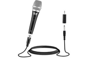 Moukey Dynamic Cardioid Home Karaoke Microphone, 13ft XLR Cable Metal Handheld Wired Mic Corded for Singing/Karaoke, Micropho