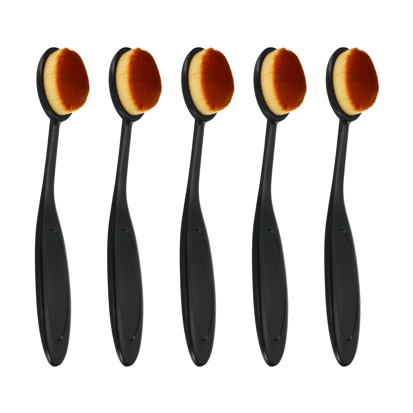 PATIKIL Blending Brushes for Crafts, 5 Pcs 4# Plastic Ink Blending Brushes Tool for Card Making Painting Card Making Stamping, Black(Brown Hair)