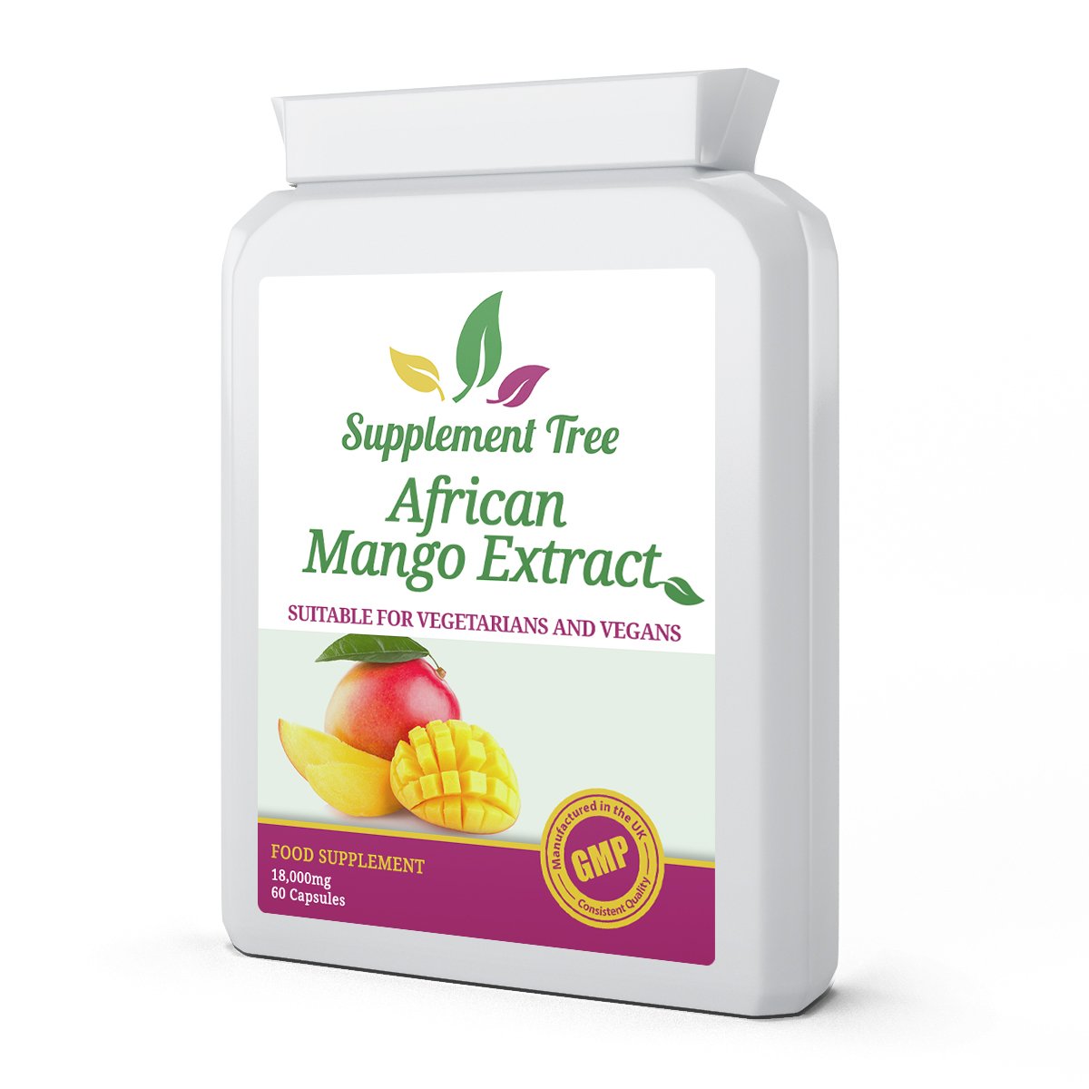 Pure African Mango Extract 18000mg 60 Capsules | HIGH Strength Supplement for Men & Women | Promotes Healthy Digestion & Cholesterol Balance | High in Dietary Fibre Content | Vegans