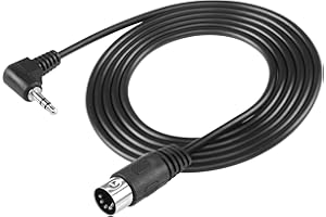 SinLoon 5-Pin DIN Male Cable, 5 Pin Din to 90 Degree 3.5mm(1/8in) TRS Male Jack Stereo Audio Cable for B & O System Playing Musical Instrument Signal Output 5FT (1.5m 5-PIN M)