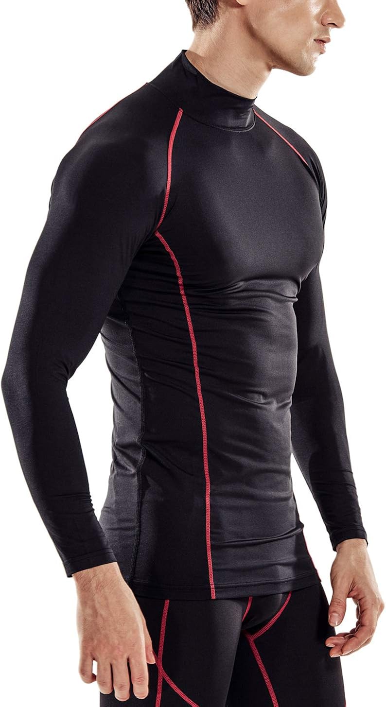 Athletic Workout Shirt ATHLIO Mens Fit Mock Long Sleeve Compression