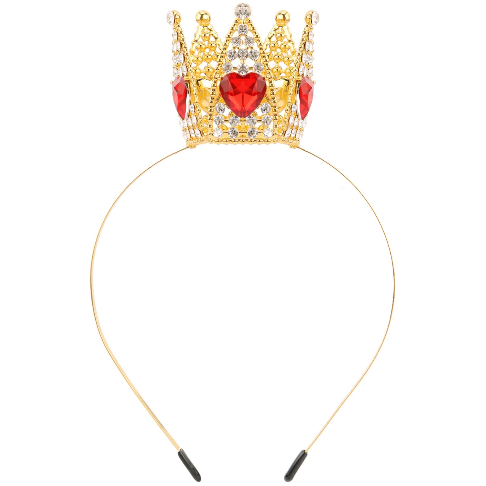 Photo 1 of Tihebax Queen of Hearts Crown Headband for Women Girls - Gold and Red Peach Queen of Hearts Costume Accessories Princess Peach Crown Tiara for Halloween Cosplay Parties