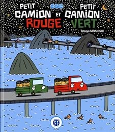 Petit camion rouge et petit camion vert