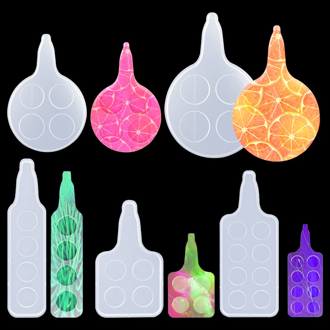 DIYBravo 5 pcs Wine Glass Tray Moulds Whiskey Glass Holder Resin Molds Wine Rack Epoxy Casting Mould Cup Serving Tray Silicone Mould for DIY Wine Glass Tray Bar Party Home Decor (5 Moulds)