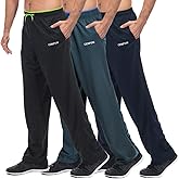 CENFOR Men's Sweatpants with Pockets Open Bottom Workout Pants, for Athletic, Jogging, Training, Casual