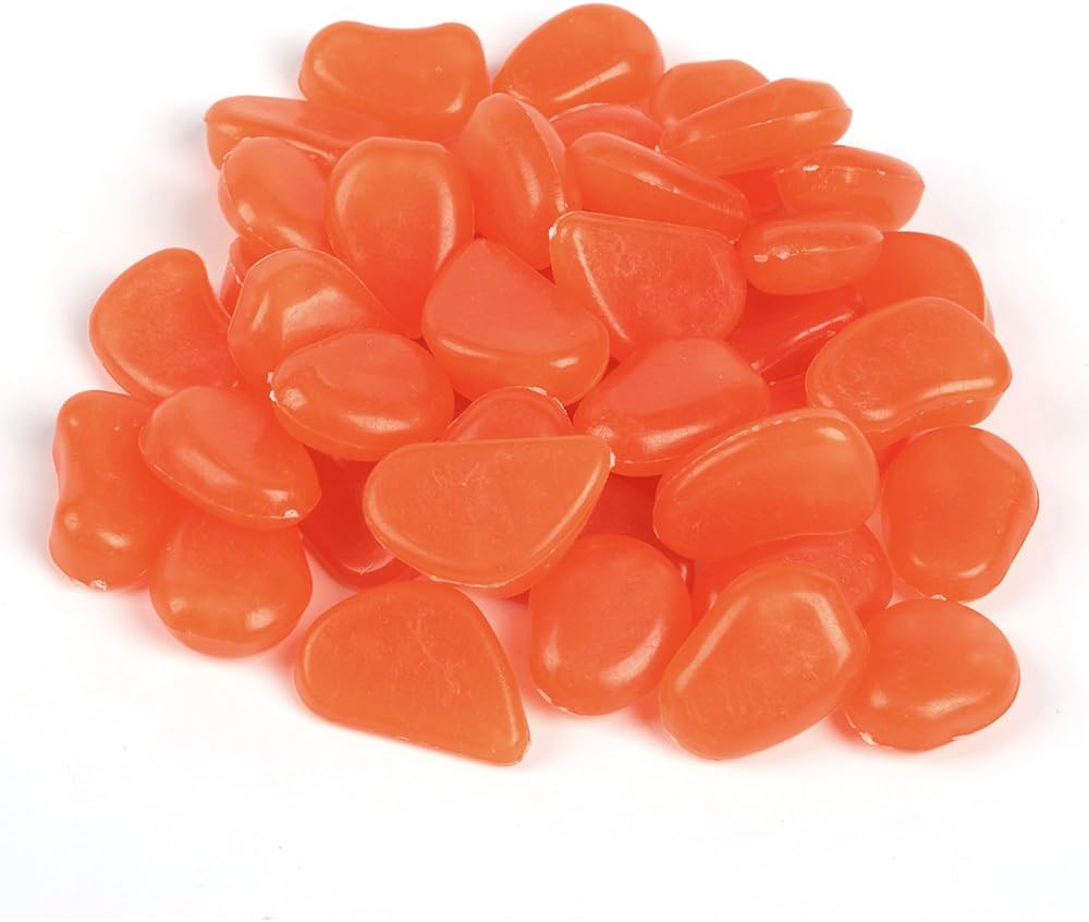 Hardscaping Materials - 100pcs Glow in The Dark Fish Tank Aquarium Gravel,Rocks, Glowing Pebbles Luminous Stones for Aquarium Succulent Garden Gift Decoration, 305g/0.67lbs, 4/5''-1 1/2'' (Orange Red)