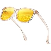 LVIOE Night Driving Glasses for Women Men, Anti Glare Night Vision Glasses Polarized Yellow Lens for Driving UV400 Protection