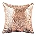 cygnus The Office Merch Dwight Schrute Sequin Pillow Covers Mermaid Magic Reversible Decorative Change Color Pillow Covers 16x16 inch Funny Gag White Elephant Gifts,Champagne Gold